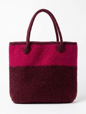 Hand Knit Wool Tote Bag